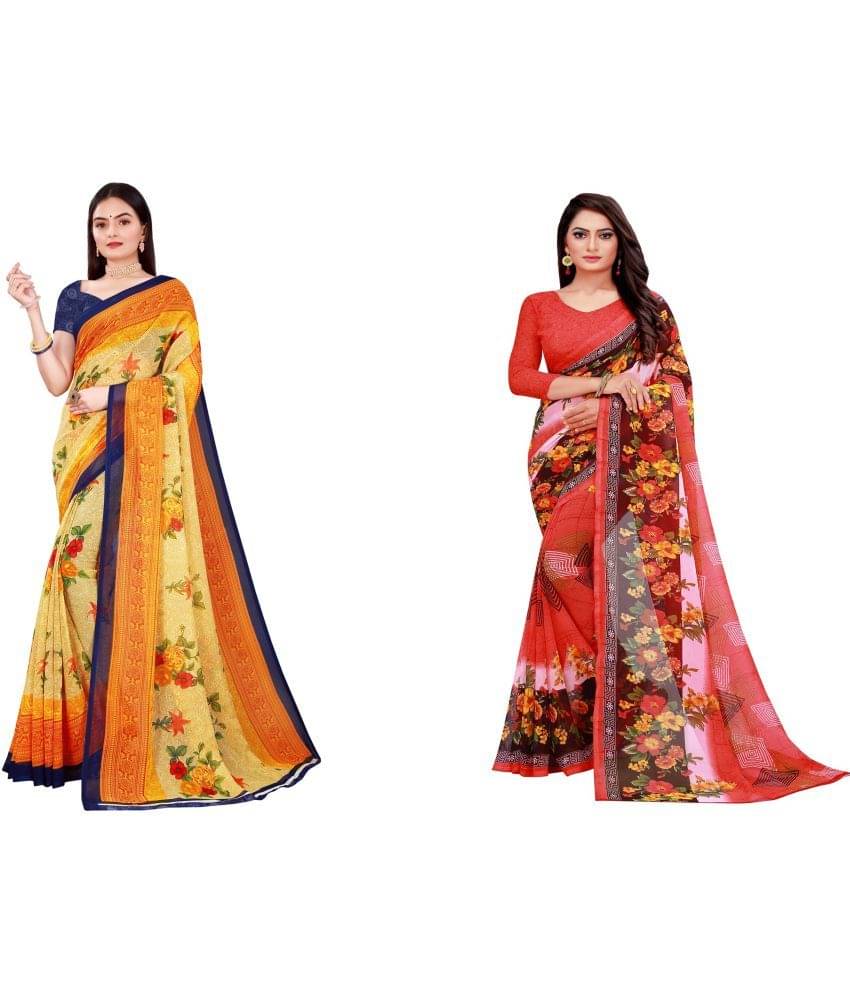 Saadhvi Cotton Silk Printed Saree With Unstitched Blouse Piece ( Multicolor ) Saadhvi Cotton Silk Printed Saree With Unstitched Blouse Piece ( Multicolor )