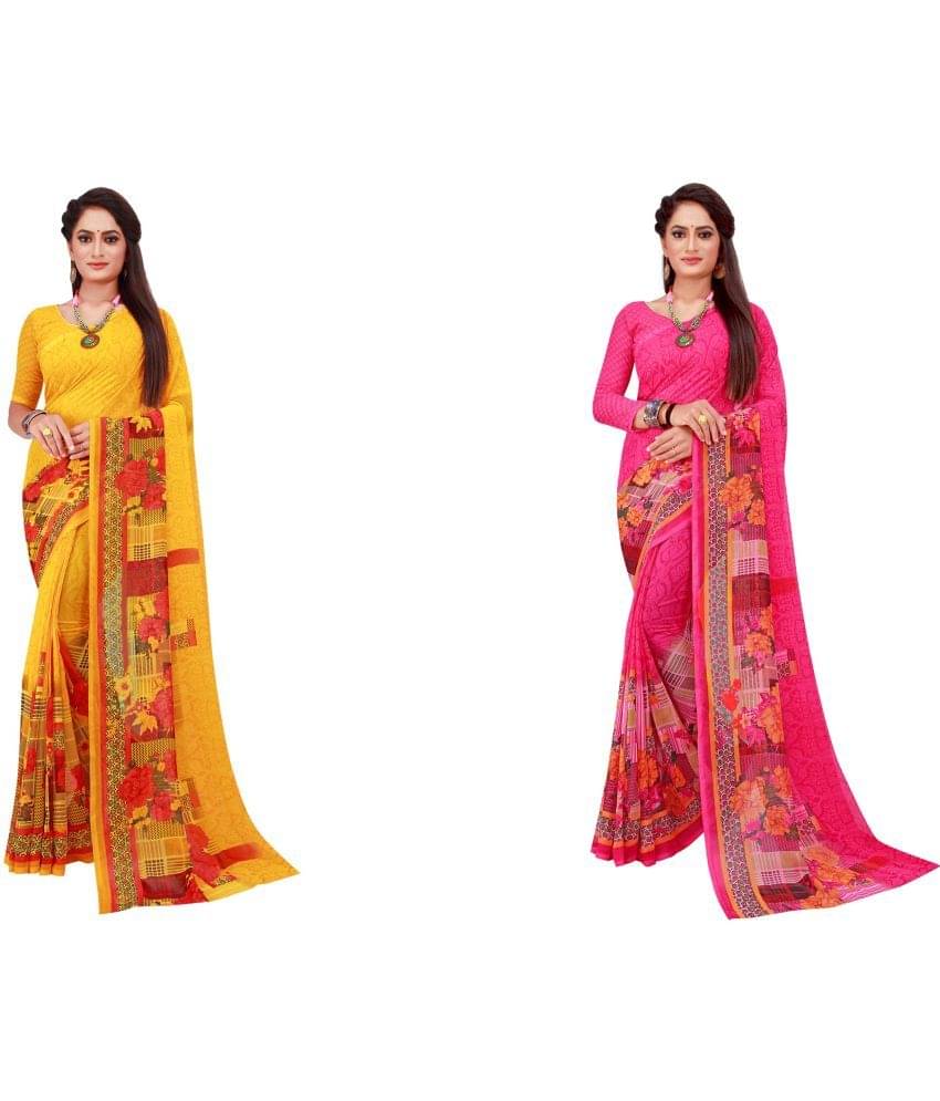     			Saadhvi Cotton Silk Printed Saree With Unstitched Blouse Piece ( Multicolor )