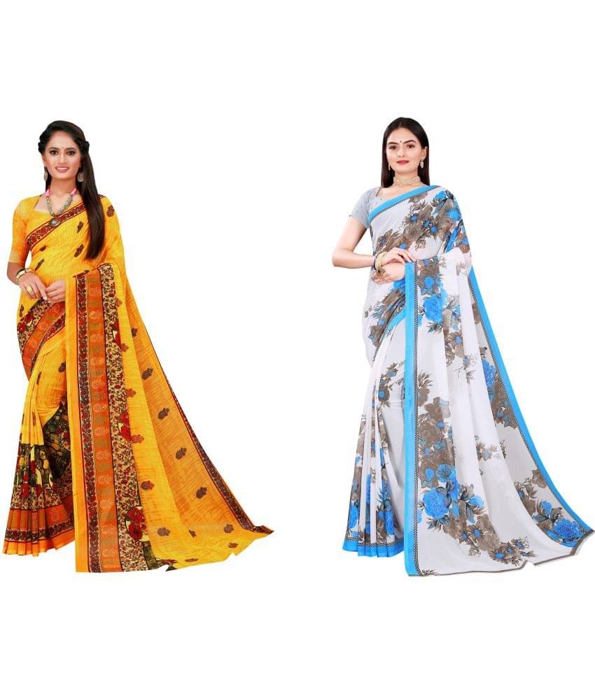    			Saadhvi Cotton Silk Printed Saree With Unstitched Blouse Piece ( Multicolor )