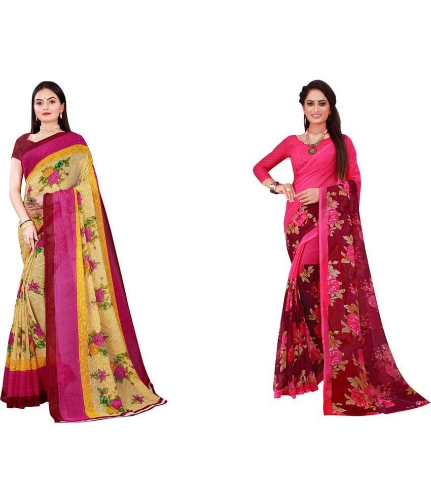 Saadhvi Cotton Silk Printed Saree With Unstitched Blouse Piece ( Multicolor ) Saadhvi Cotton Silk Printed Saree With Unstitched Blouse Piece ( Multicolor )