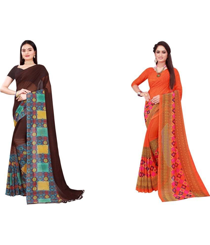     			Saadhvi Cotton Silk Printed Saree With Unstitched Blouse Piece ( Multicolor )