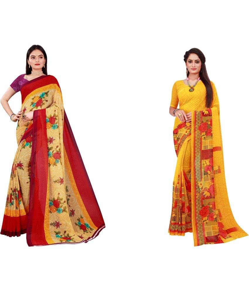     			Saadhvi Cotton Silk Printed Saree With Unstitched Blouse Piece ( Multicolor )