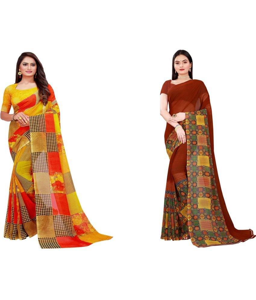 Saadhvi Cotton Silk Printed Saree With Unstitched Blouse Piece ( Multicolor )     			Saadhvi Cotton Silk Printed Saree With Unstitched Blouse Piece ( Multicolor )