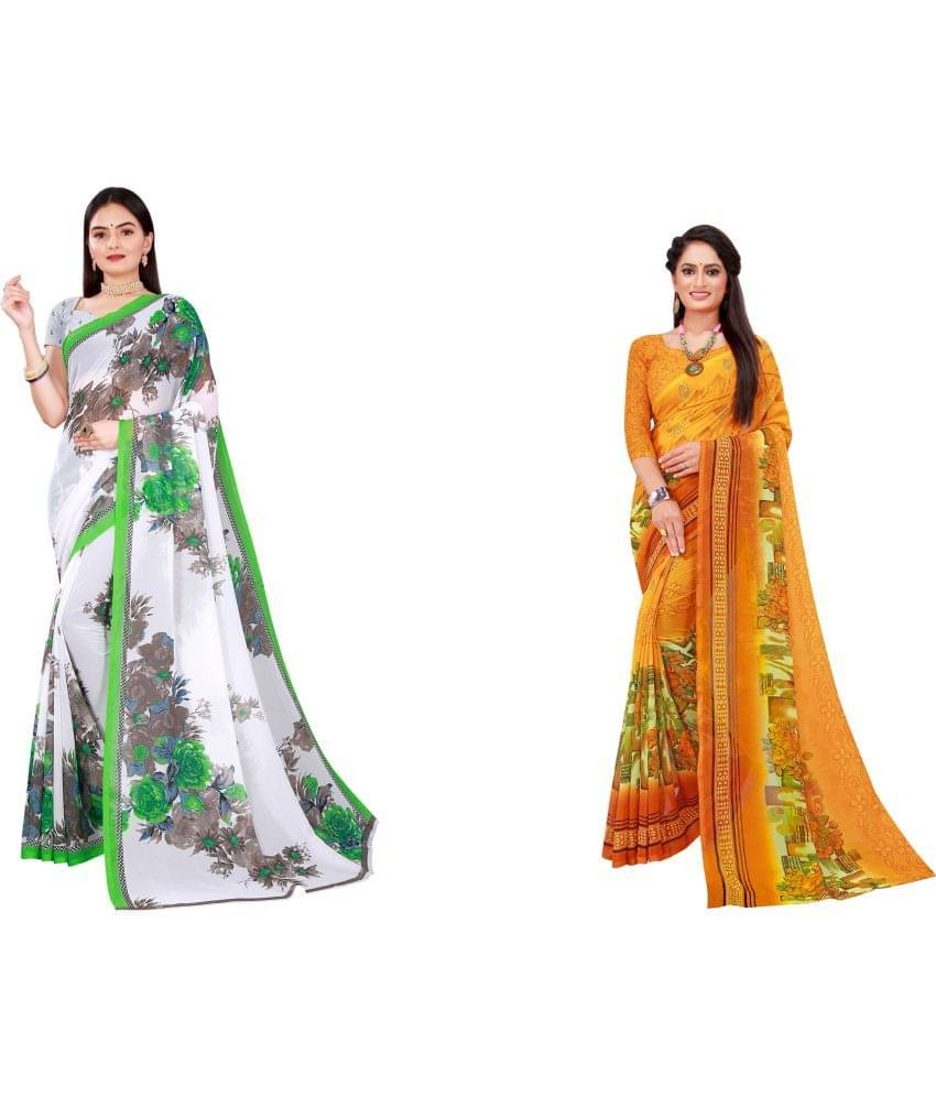 Saadhvi Cotton Silk Printed Saree With Unstitched Blouse Piece ( Multicolor ) Saadhvi Cotton Silk Printed Saree With Unstitched Blouse Piece ( Multicolor )