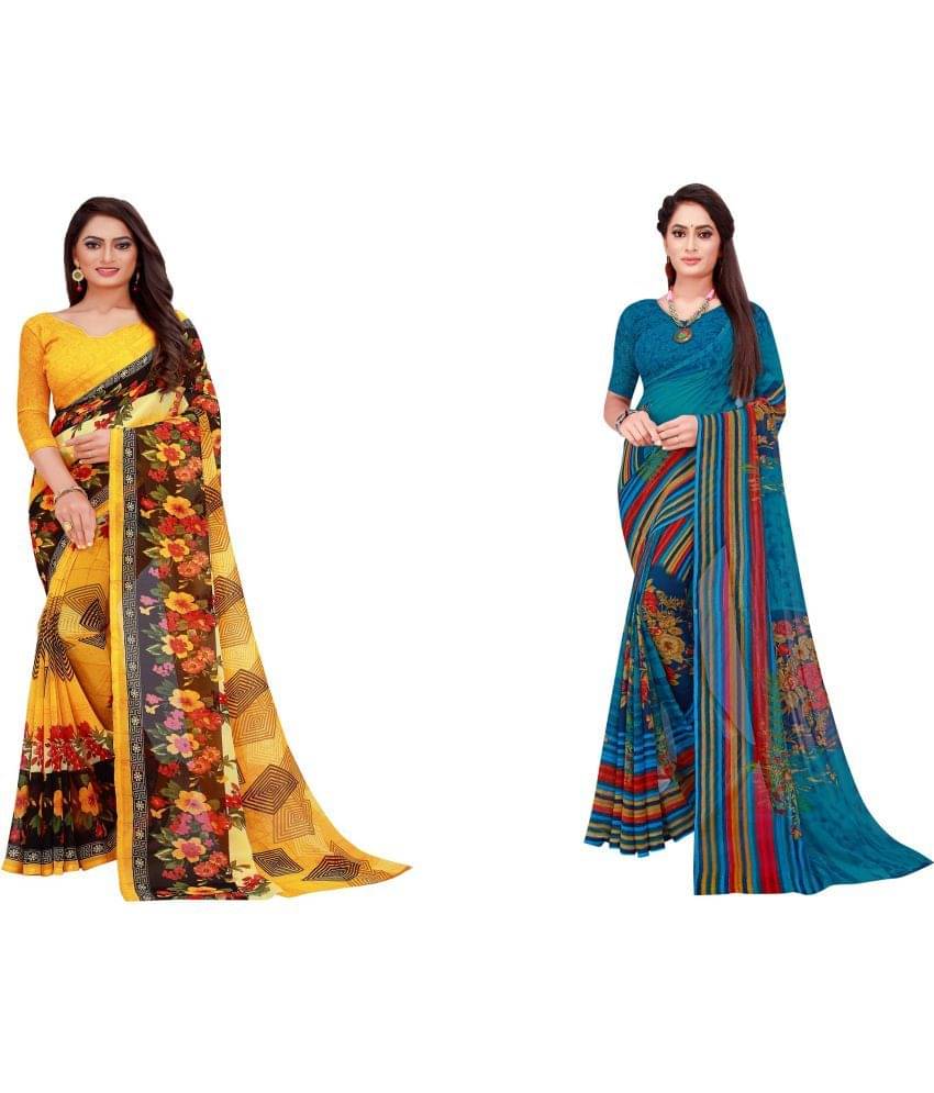 Saadhvi Cotton Silk Printed Saree With Unstitched Blouse Piece ( Multicolor ) Saadhvi Cotton Silk Printed Saree With Unstitched Blouse Piece ( Multicolor )