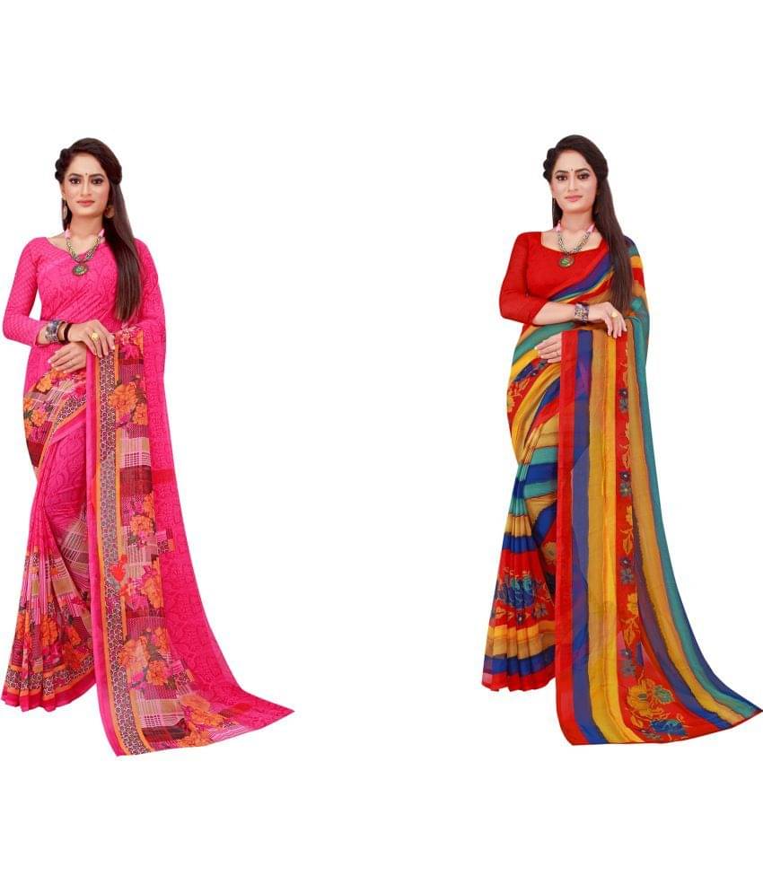 Saadhvi Cotton Silk Printed Saree With Unstitched Blouse Piece ( Multicolor )     			Saadhvi Cotton Silk Printed Saree With Unstitched Blouse Piece ( Multicolor )