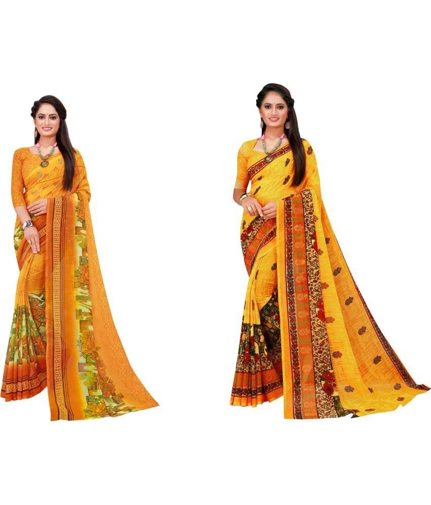 Saadhvi Cotton Silk Printed Saree With Unstitched Blouse Piece ( Multicolor )     			Saadhvi Cotton Silk Printed Saree With Unstitched Blouse Piece ( Multicolor )