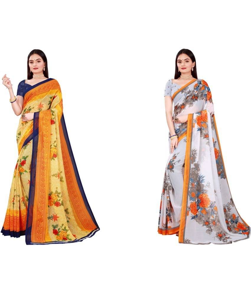 Saadhvi Cotton Silk Printed Saree With Unstitched Blouse Piece ( Multicolor )     			Saadhvi Cotton Silk Printed Saree With Unstitched Blouse Piece ( Multicolor )