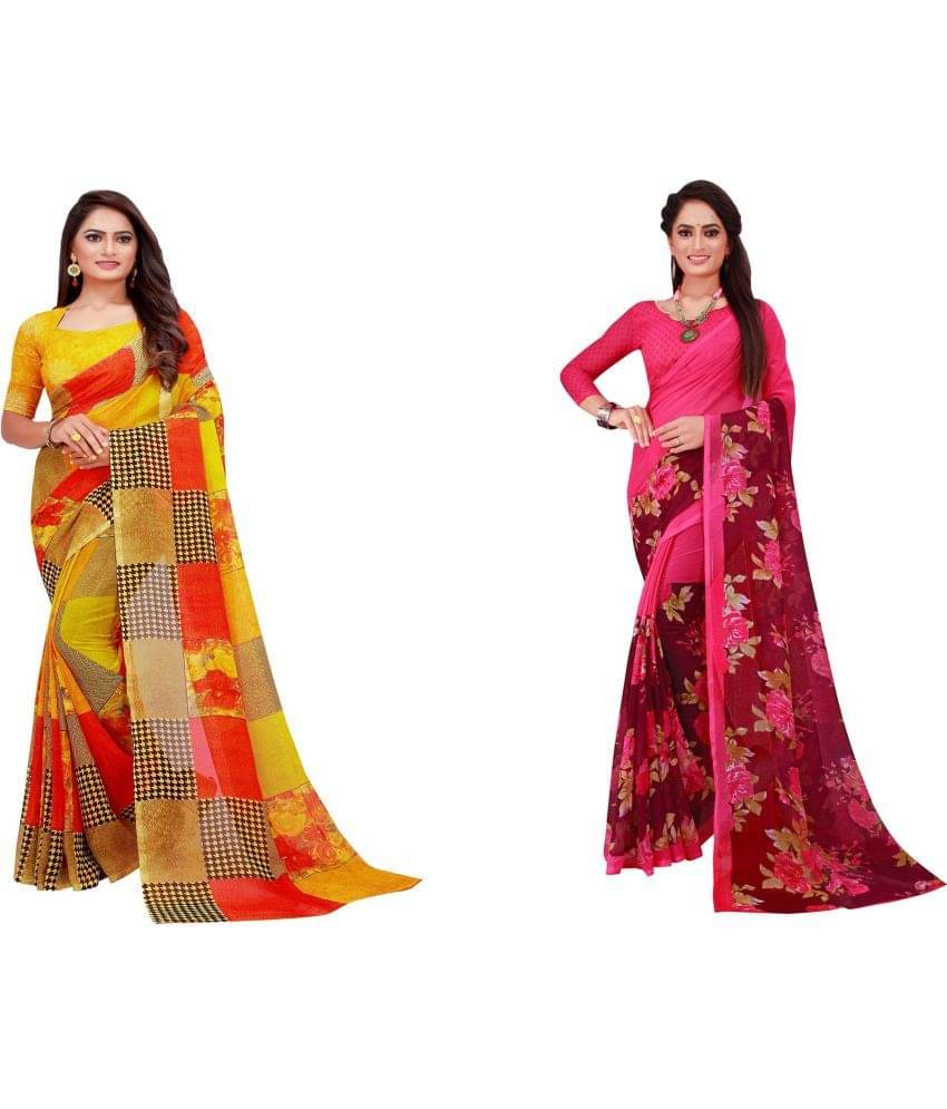 Saadhvi Cotton Silk Printed Saree With Unstitched Blouse Piece ( Multicolor ) Saadhvi Cotton Silk Printed Saree With Unstitched Blouse Piece ( Multicolor )