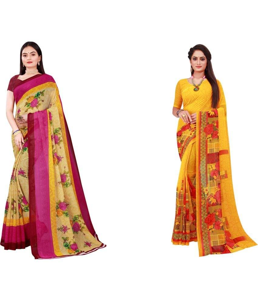 Saadhvi Cotton Silk Printed Saree With Unstitched Blouse Piece ( Multicolor ) Saadhvi Cotton Silk Printed Saree With Unstitched Blouse Piece ( Multicolor )
