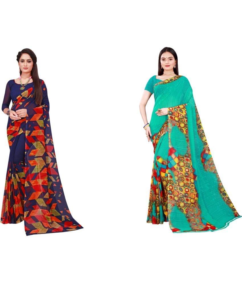 Saadhvi Cotton Silk Printed Saree With Unstitched Blouse Piece ( Multicolor ) Saadhvi Cotton Silk Printed Saree With Unstitched Blouse Piece ( Multicolor )