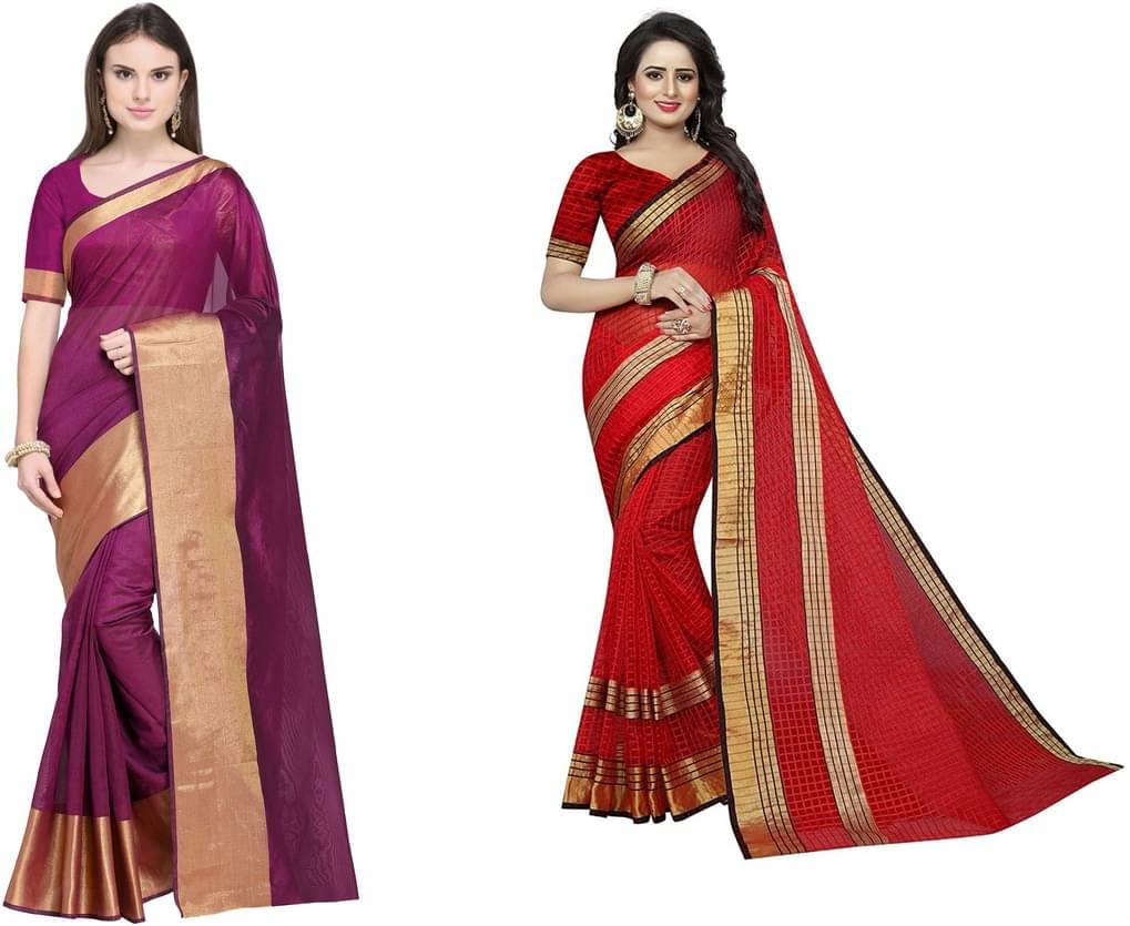     			Saadhvi Cotton Silk Printed Saree With Unstitched Blouse Piece ( Multicolor )