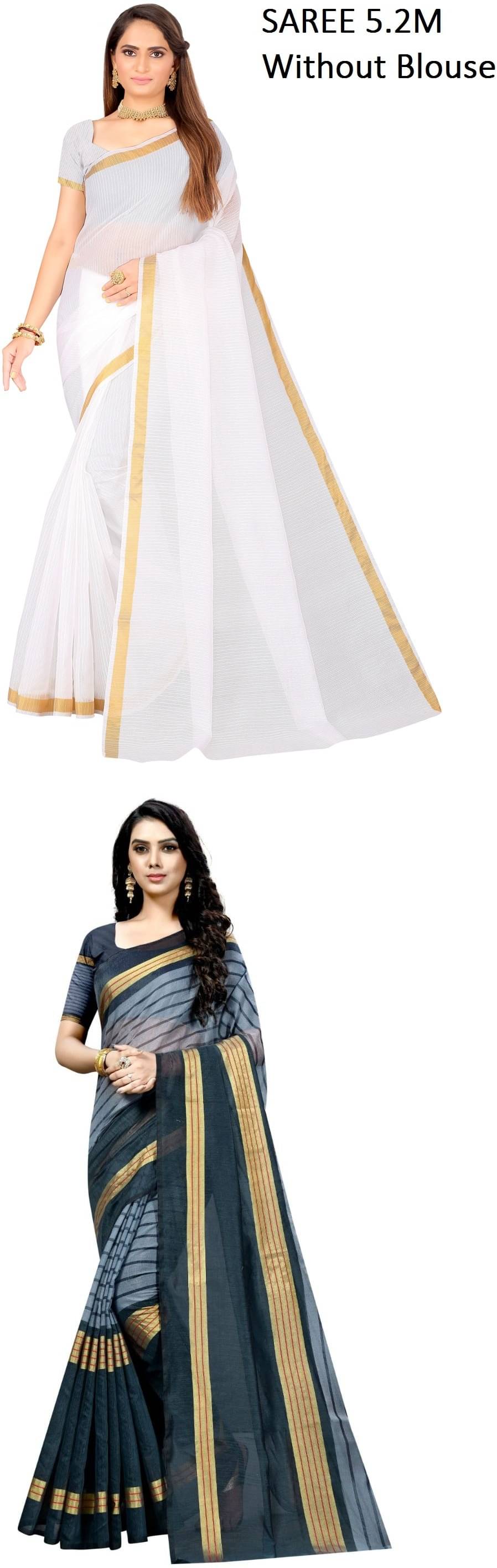     			Saadhvi Cotton Silk Printed Saree With Unstitched Blouse Piece ( Multicolor )