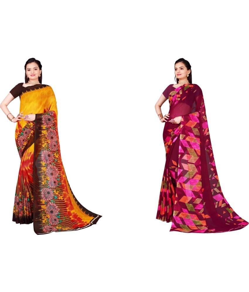     			Saadhvi Cotton Silk Printed Saree With Unstitched Blouse Piece ( Multicolor )