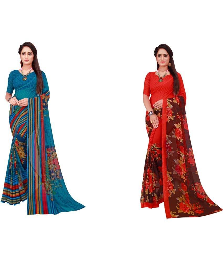 Saadhvi Cotton Silk Printed Saree With Unstitched Blouse Piece ( Multicolor ) Saadhvi Cotton Silk Printed Saree With Unstitched Blouse Piece ( Multicolor )
