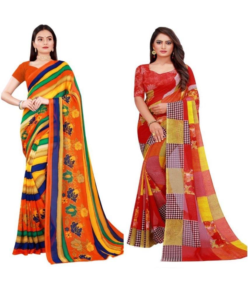 Saadhvi Cotton Silk Printed Saree With Unstitched Blouse Piece ( Multicolor )     			Saadhvi Cotton Silk Printed Saree With Unstitched Blouse Piece ( Multicolor )