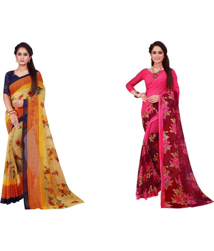 Saadhvi Cotton Silk Printed Saree With Unstitched Blouse Piece ( Multicolor ) Saadhvi Cotton Silk Printed Saree With Unstitched Blouse Piece ( Multicolor )