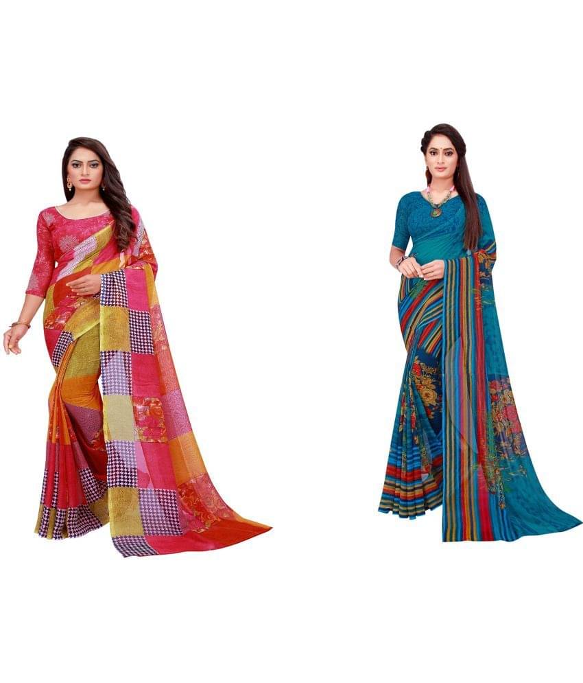 Saadhvi Cotton Silk Printed Saree With Unstitched Blouse Piece ( Multicolor )     			Saadhvi Cotton Silk Printed Saree With Unstitched Blouse Piece ( Multicolor )