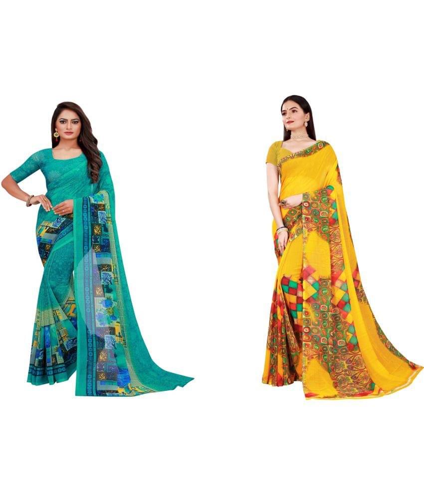 Saadhvi Cotton Silk Printed Saree With Unstitched Blouse Piece ( Multicolor )     			Saadhvi Cotton Silk Printed Saree With Unstitched Blouse Piece ( Multicolor )