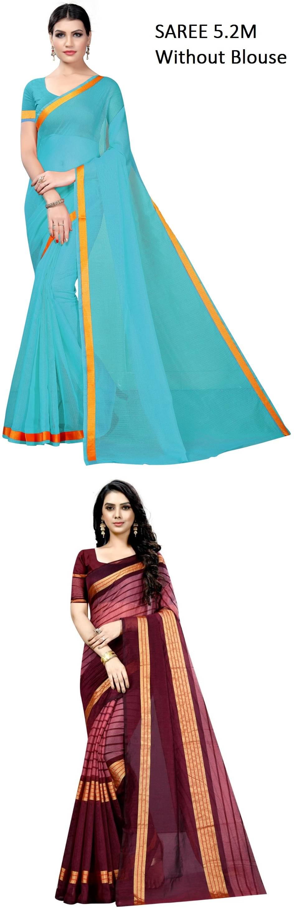     			Saadhvi Cotton Silk Printed Saree With Unstitched Blouse Piece ( Multicolor )