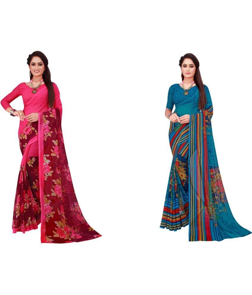Saadhvi Cotton Silk Printed Saree With Unstitched Blouse Piece ( Multicolor ) Saadhvi Cotton Silk Printed Saree With Unstitched Blouse Piece ( Multicolor )