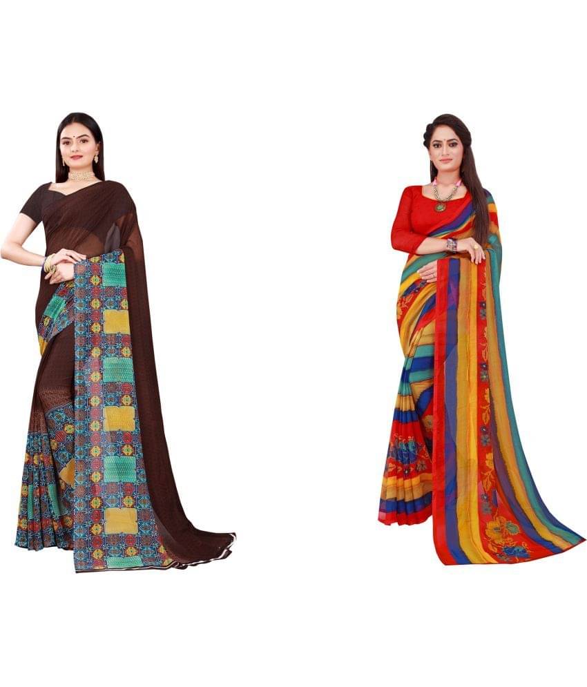 Saadhvi Cotton Silk Printed Saree With Unstitched Blouse Piece ( Multicolor ) Saadhvi Cotton Silk Printed Saree With Unstitched Blouse Piece ( Multicolor )