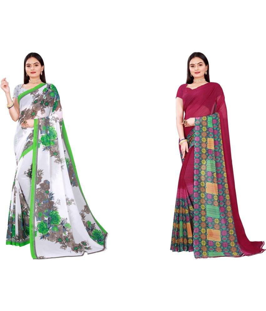 Saadhvi Cotton Silk Printed Saree With Unstitched Blouse Piece ( Multicolor ) Saadhvi Cotton Silk Printed Saree With Unstitched Blouse Piece ( Multicolor )
