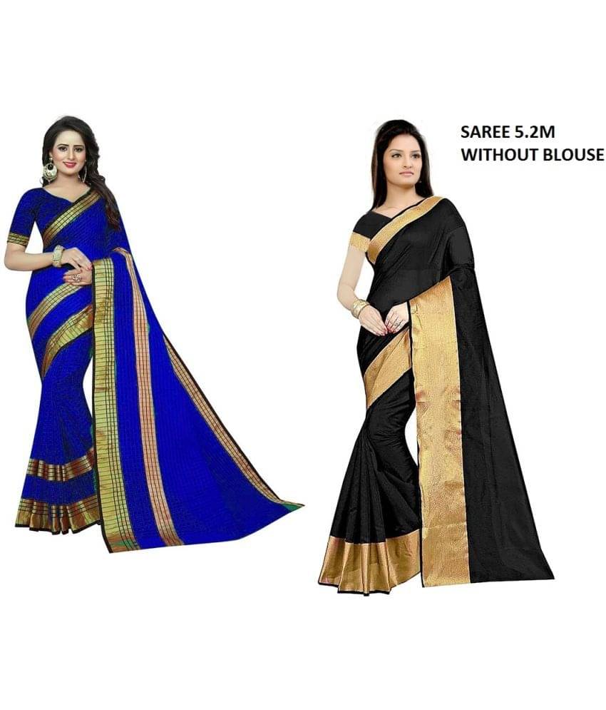     			Saadhvi Cotton Silk Printed Saree With Unstitched Blouse Piece ( Multicolor )