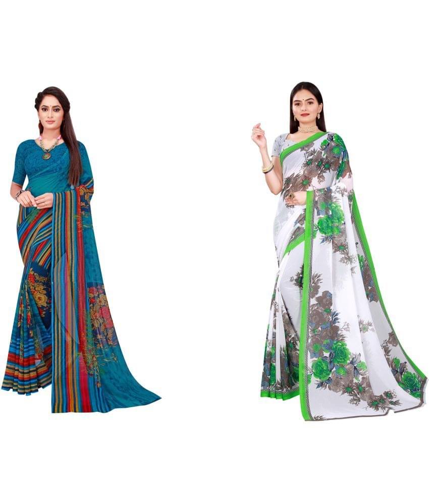 Saadhvi Cotton Silk Printed Saree With Unstitched Blouse Piece ( Multicolor ) Saadhvi Cotton Silk Printed Saree With Unstitched Blouse Piece ( Multicolor )