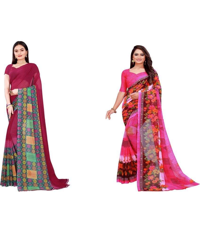 Saadhvi Cotton Silk Printed Saree With Unstitched Blouse Piece ( Multicolor ) Saadhvi Cotton Silk Printed Saree With Unstitched Blouse Piece ( Multicolor )