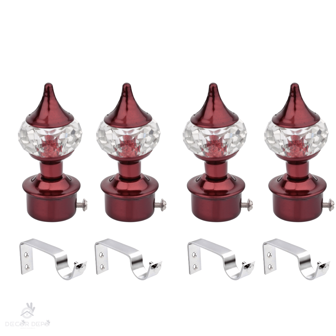 Sun Shield Maroon Wrought Iron Single Rod Bracket ( Pack of 4 ) Sun Shield Maroon Wrought Iron Single Rod Bracket ( Pack of 4 )