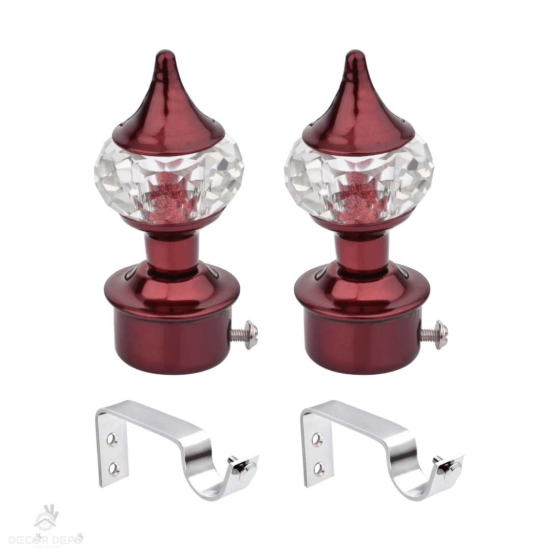 Sun Shield Maroon Wrought Iron Single Rod Bracket ( Pack of 2 )     			Sun Shield Maroon Wrought Iron Single Rod Bracket ( Pack of 2 )