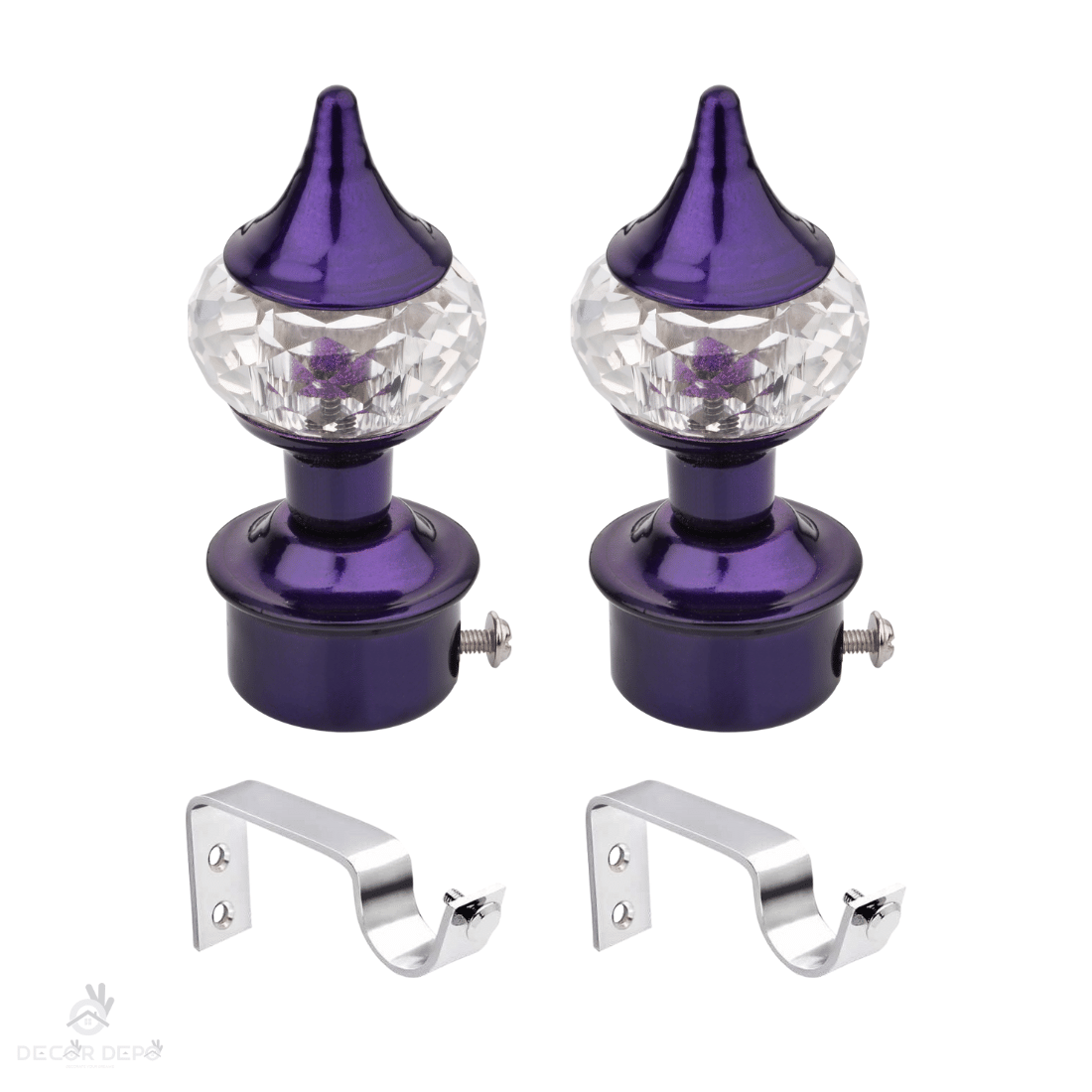 Sun Shield Purple Wrought Iron Single Rod Bracket ( Pack of 2 )     			Sun Shield Purple Wrought Iron Single Rod Bracket ( Pack of 2 )