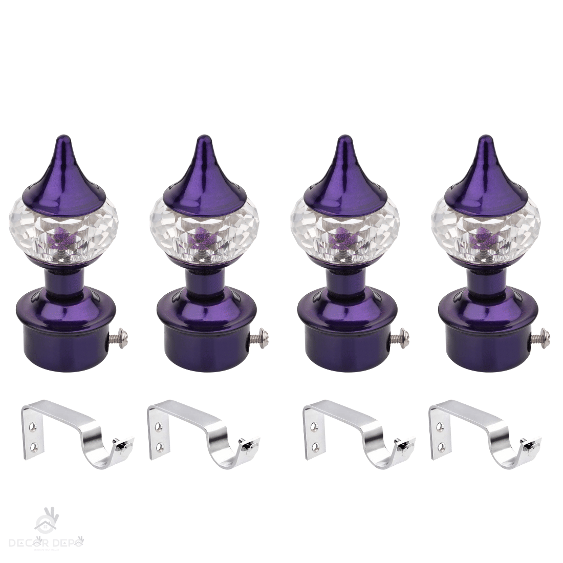 Sun Shield Purple Wrought Iron Single Rod Bracket ( Pack of 4 )     			Sun Shield Purple Wrought Iron Single Rod Bracket ( Pack of 4 )