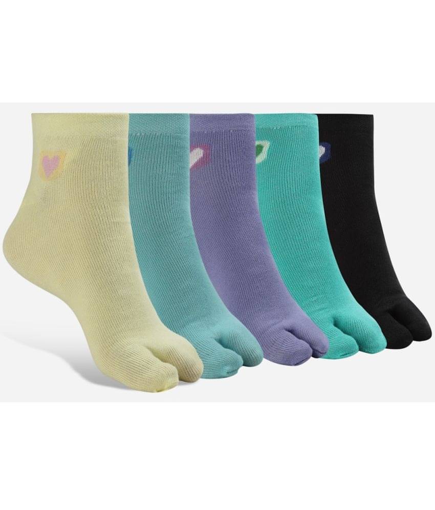 Texlon Multicolor Cotton Women's Ankle Length Socks ( Pack of 5 ) Texlon Multicolor Cotton Women's Ankle Length Socks ( Pack of 5 )