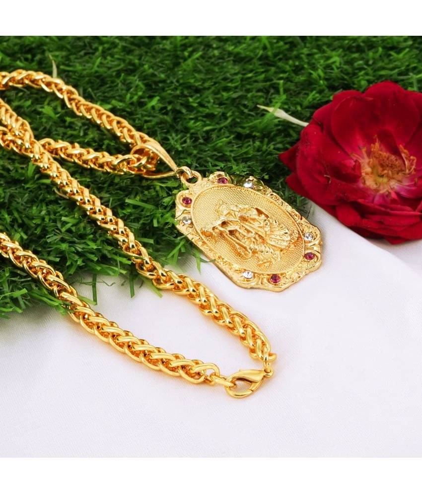     			Thrillz Gold Plated Brass Chain ( Pack of 2 )