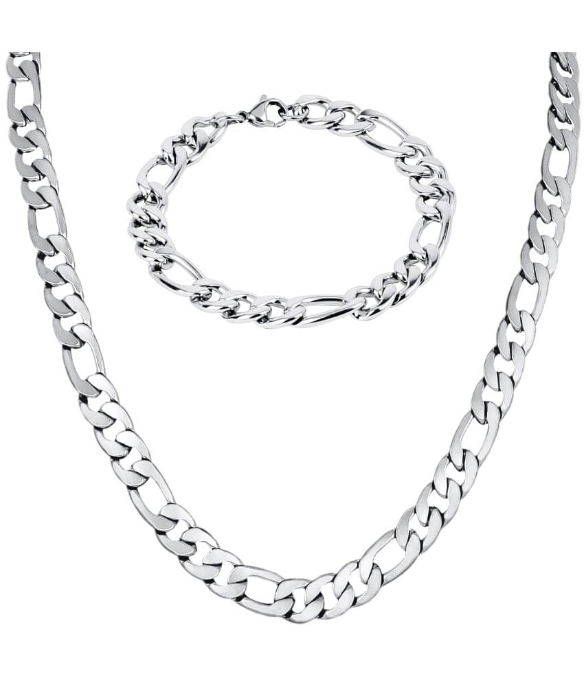     			Thrillz Silver Plated Stainless Steel Chain ( Pack of 2 )