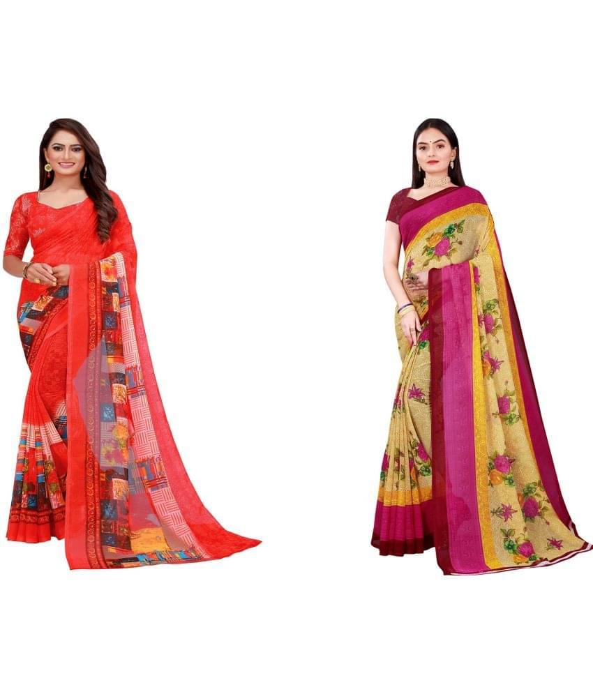 Vkaran Cotton Silk Printed Saree With Unstitched Blouse Piece ( Multicolor ) Vkaran Cotton Silk Printed Saree With Unstitched Blouse Piece ( Multicolor )