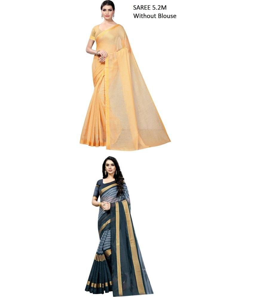     			Vkaran Cotton Silk Printed Saree With Unstitched Blouse Piece ( Multicolor )