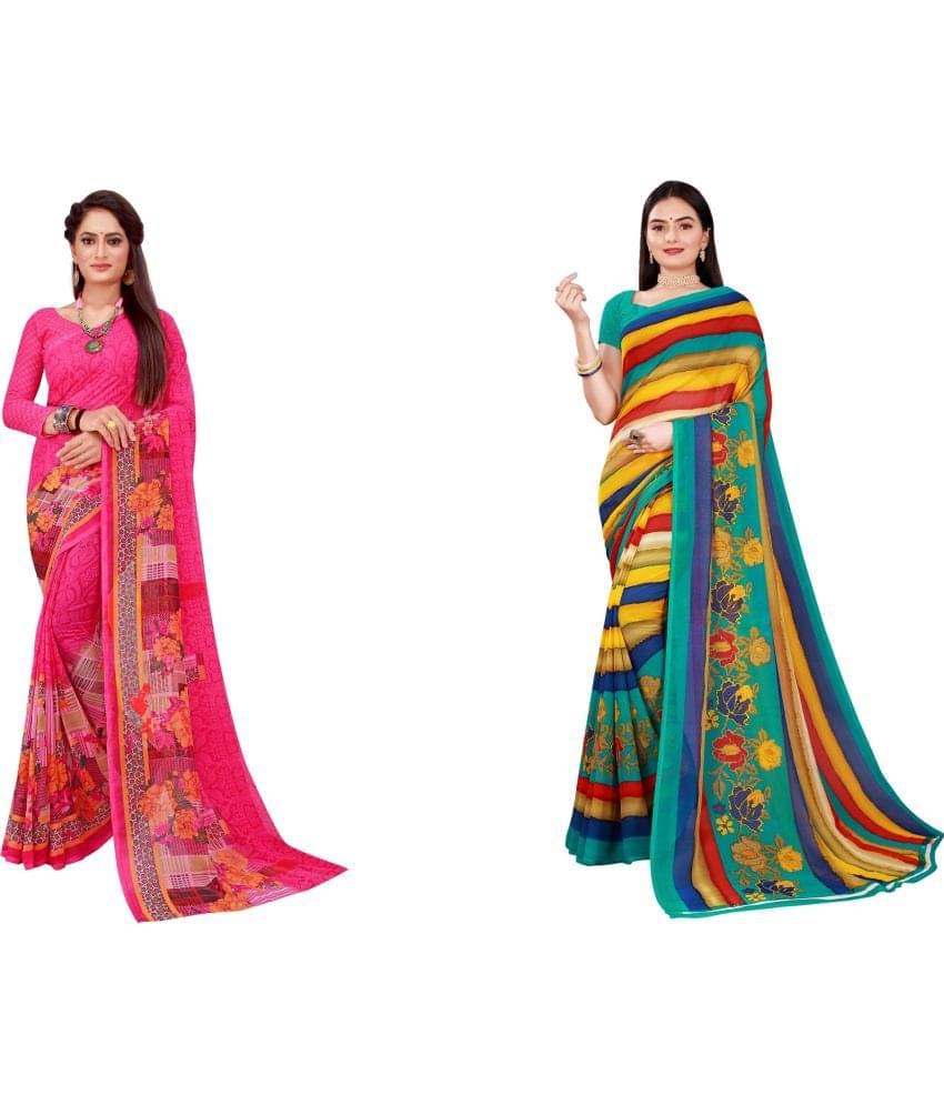 Vkaran Cotton Silk Printed Saree With Unstitched Blouse Piece ( Multicolor ) Vkaran Cotton Silk Printed Saree With Unstitched Blouse Piece ( Multicolor )