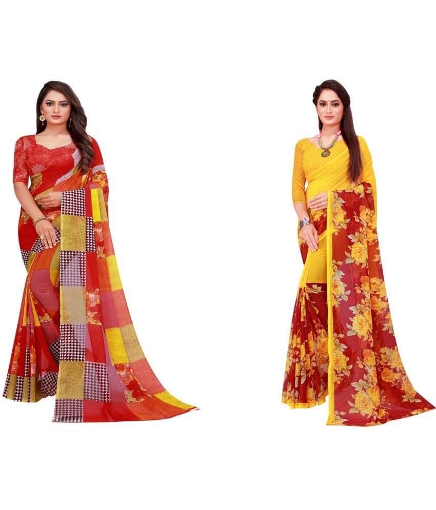Vkaran Cotton Silk Printed Saree With Unstitched Blouse Piece ( Multicolor ) Vkaran Cotton Silk Printed Saree With Unstitched Blouse Piece ( Multicolor )
