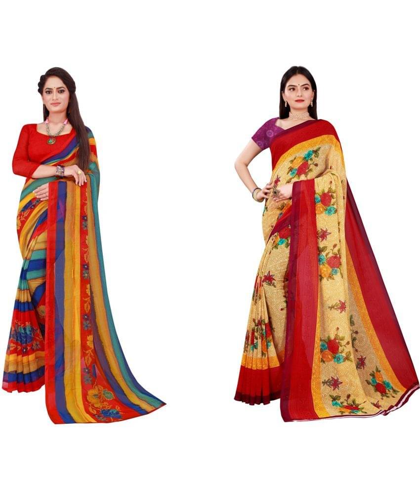 Vkaran Cotton Silk Printed Saree With Unstitched Blouse Piece ( Multicolor ) Vkaran Cotton Silk Printed Saree With Unstitched Blouse Piece ( Multicolor )