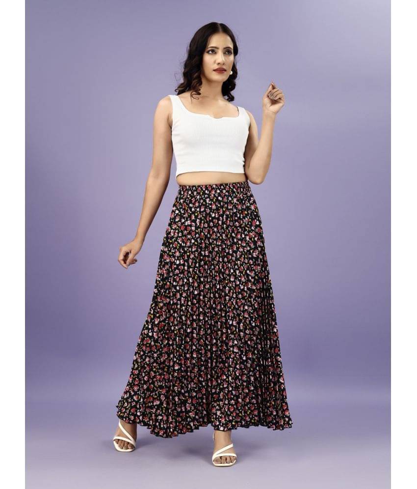     			ZWERLON Black Crepe Women's A-Line Skirt ( Pack of 1 )