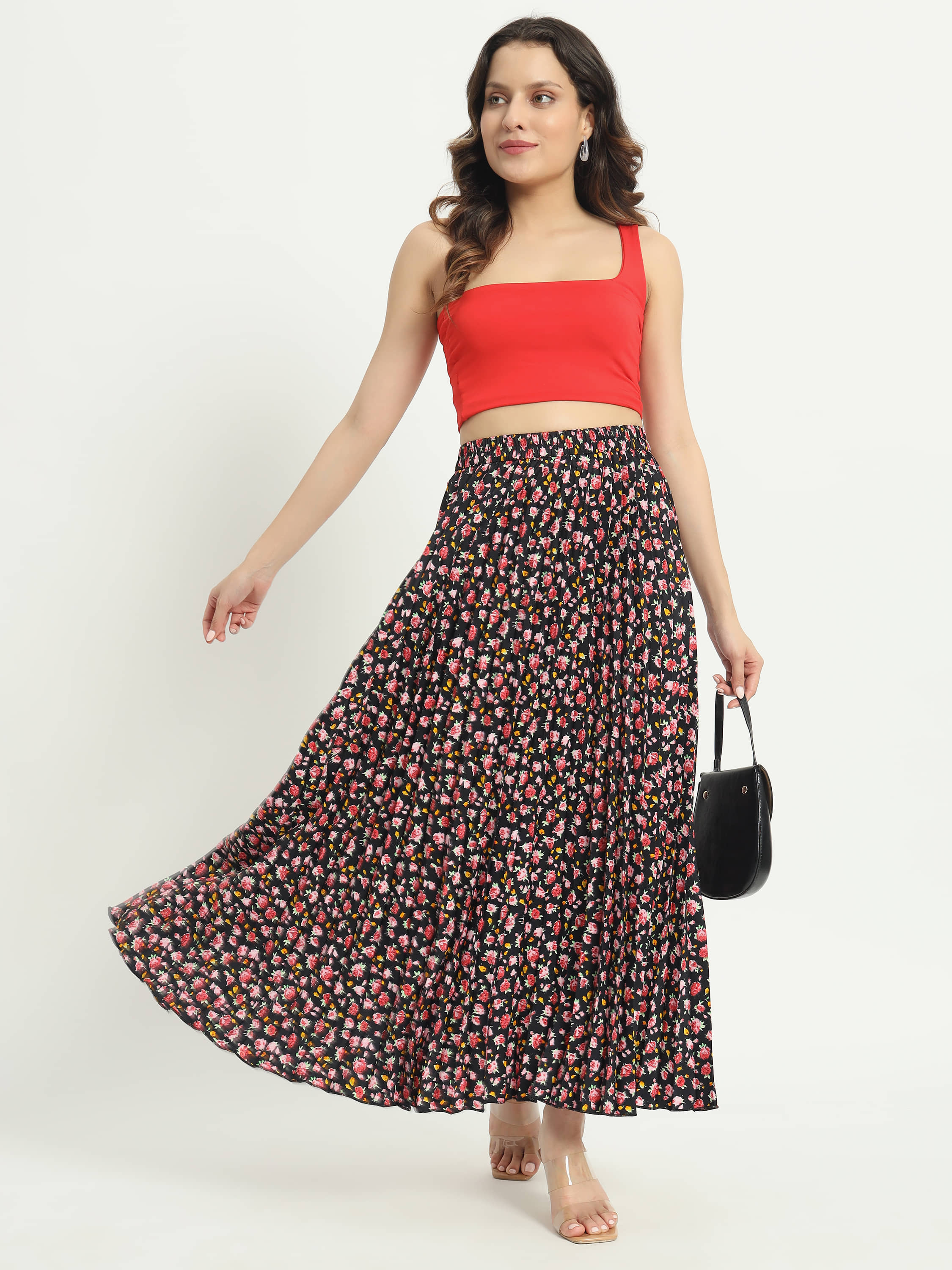 ZWERLON Black Crepe Women's A-Line Skirt ( Pack of 1 )