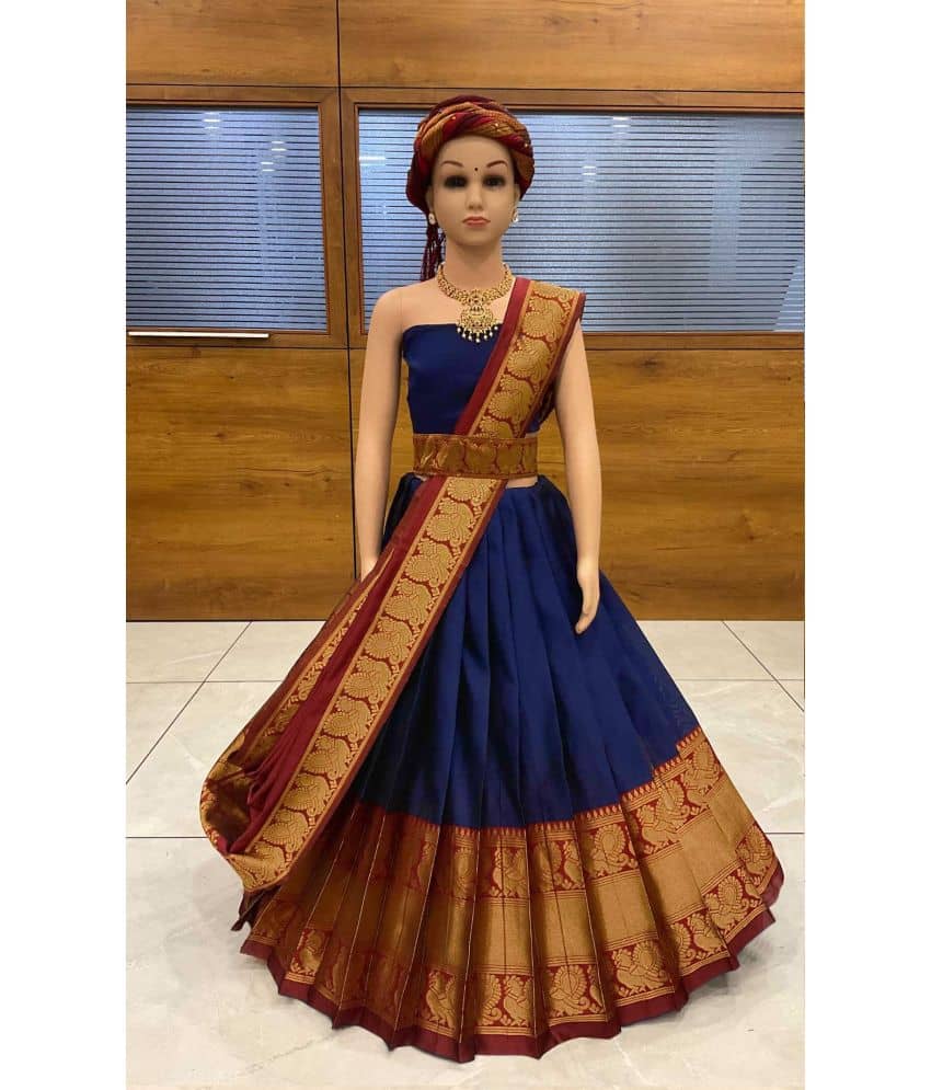 kedar fab Jacquard Lehenga Choli Set For Girls ( Pack of 1 , Blue )