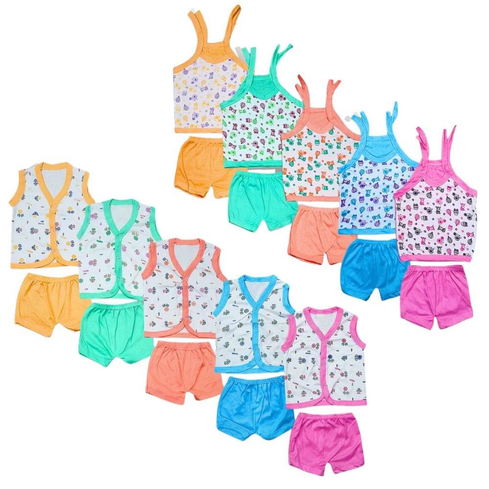 onplay junior Pack of 10 Unisex for Baby Cotton Top & Shorts ( Multicolor ) onplay junior Pack of 10 Unisex for Baby Cotton Top & Shorts ( Multicolor )