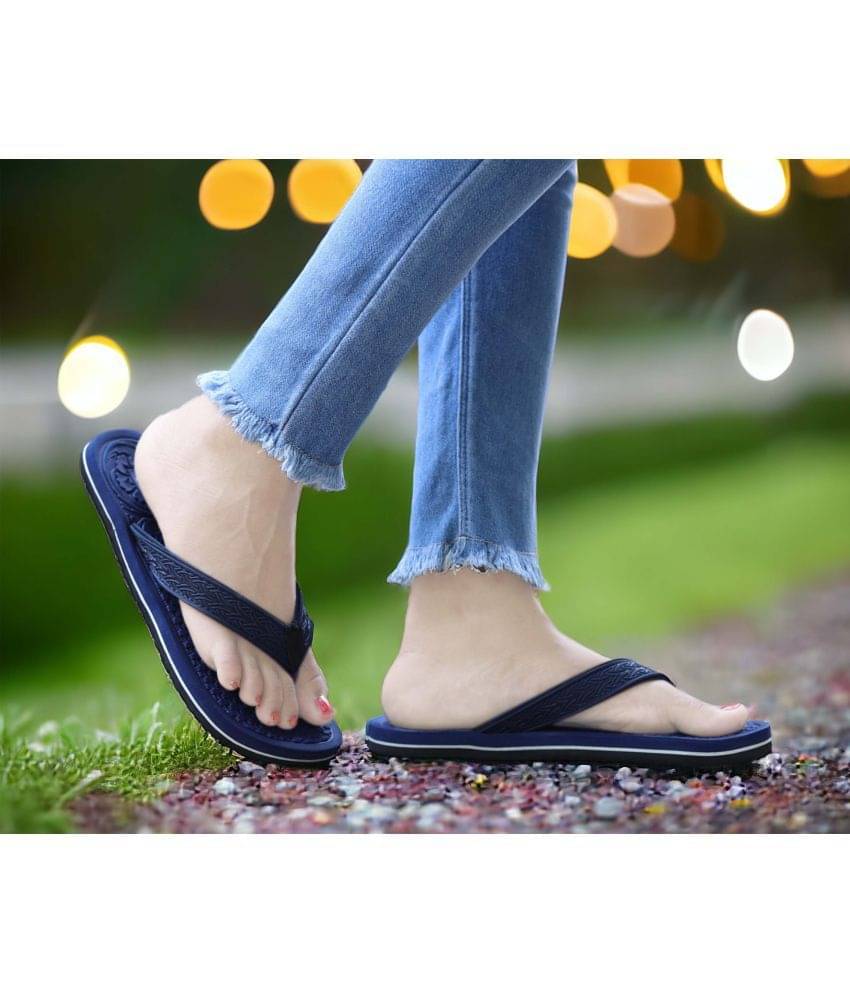     			Aadi Blue Women's Thong Flip Flop