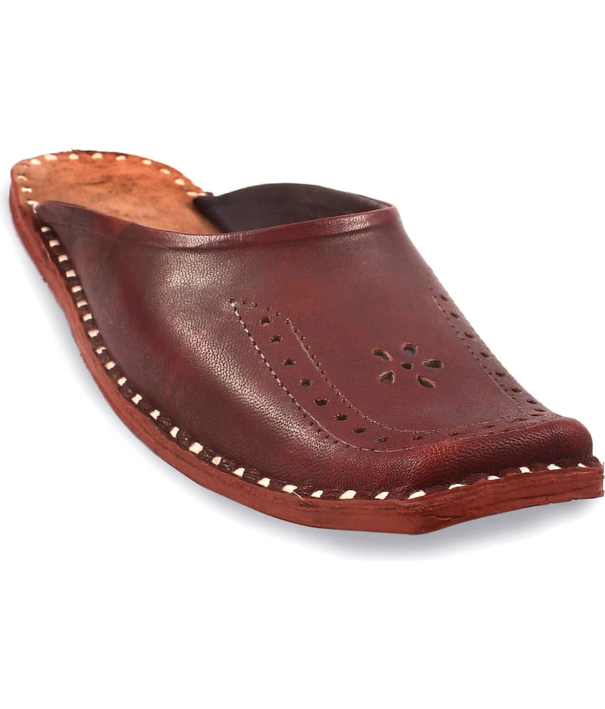 Anjaneya Creations Brown Men's Mule - Ethnic Shoes | Buy online on ZillyBuy