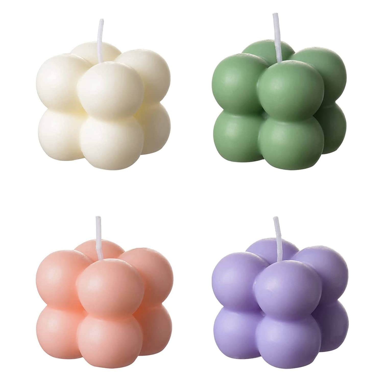     			Be Calm - Made by Sapi's Multicolour Floral Votive Candle 4 cm ( Pack of 4 )