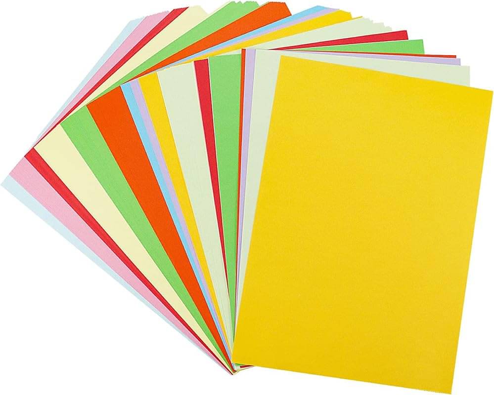     			ECLET 40 pcs Color A4 Medium Size Sheets (10 Sheets Each Color) Art and Craft Paper Double Sided Colored